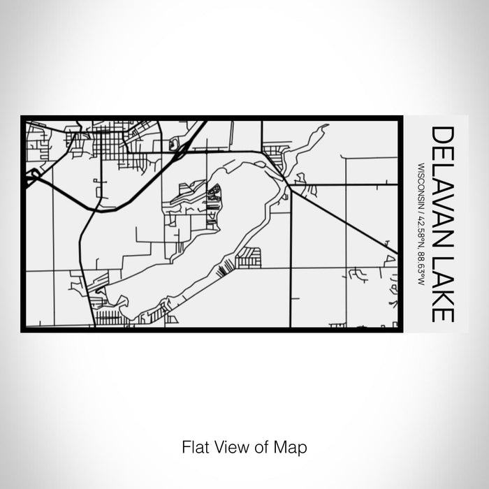 Rendered View of Delavan Lake Wisconsin Map on 17oz Stainless Steel Insulated Cola Bottle in Stainless in Matte White