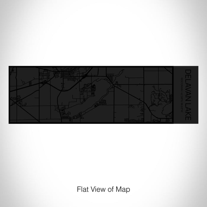 Rendered View of Delavan Lake Wisconsin Map on 10oz Stainless Steel Insulated Cup in Matte Black with Sliding Lid
