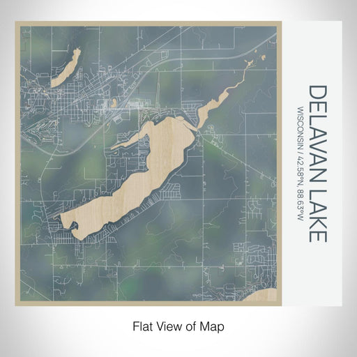 Rendered View of Delavan Lake Wisconsin Map on 17oz Stainless Steel Insulated Tumbler in Afternoon Map Style