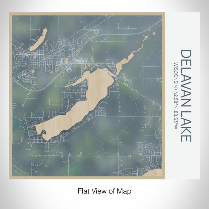 Rendered View of Delavan Lake Wisconsin Map on 17oz Stainless Steel Insulated Tumbler in Afternoon Map Style