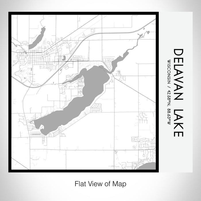 Rendered View of Delavan Lake Wisconsin Map on 17oz Stainless Steel Insulated Tumbler in Classic Map Style