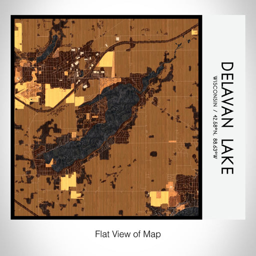 Rendered View of Delavan Lake Wisconsin Map on 17oz Stainless Steel Insulated Tumbler in Ember Map Style