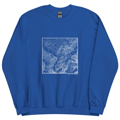 Denali National Park Topographic  Map Unisex Crewneck Sweater with City inscription in Royal Blue