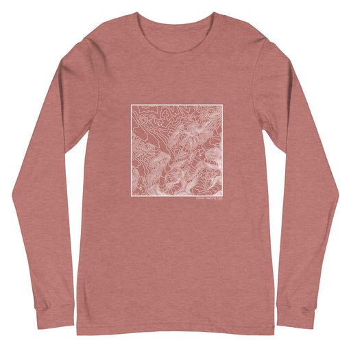 Denali National Park Topographic  Map Unisex Long-Sleeve T-shirt with City inscription in Heather Mauve