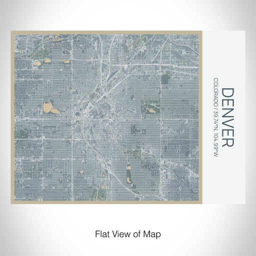 Rendered View of Denver Colorado Map on 20oz Stainless Steel Insulated Bottle with Bamboo Top with printed afternoon style map