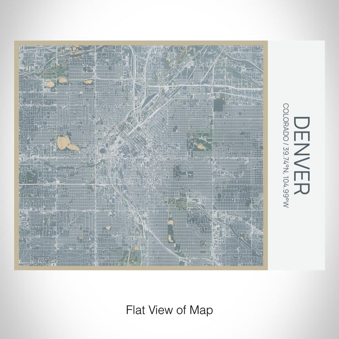 Rendered View of Denver Colorado Map on 20oz Stainless Steel Insulated Bottle with Bamboo Top with printed afternoon style map