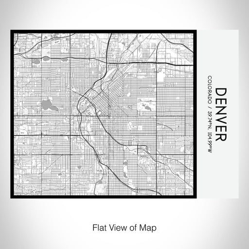 Rendered View of Denver Colorado Map on 20oz Stainless Steel Insulated Bottle with Bamboo Top with printed classic style map
