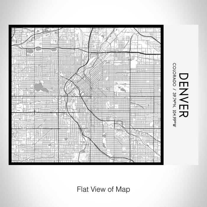 Rendered View of Denver Colorado Map on 20oz Stainless Steel Insulated Bottle with Bamboo Top with printed classic style map