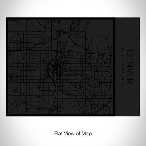 Rendered View of Denver Colorado Map on 20oz Stainless Steel Insulated Bottle with Bamboo Top in Matte Black with printed Tactile Lines Map in Black