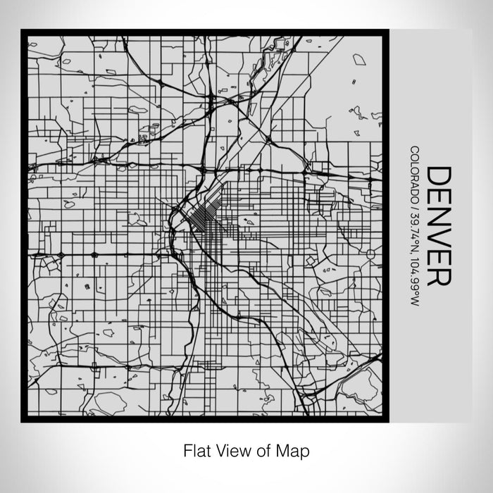 Rendered View of Denver Colorado Map on 17oz Stainless Steel Insulated Tumbler in Tactile Lines with Succulent in Background