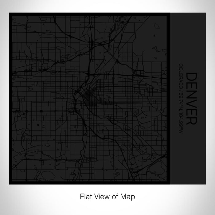 Rendered View of Denver Colorado Map on 17oz Stainless Steel Insulated Tumbler in Matte Black with Tactile Lines