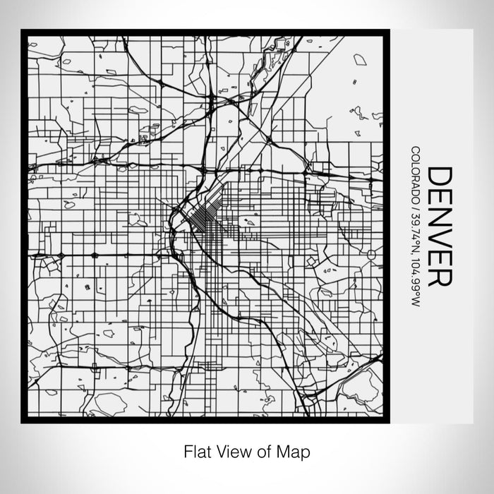 Rendered View of Denver Colorado Map on 17oz Stainless Steel Insulated Tumbler in Matte White with Tactile Lines