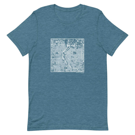 Denver Colorado  Map Unisex T-Shirt with City inscription in Heather Teal