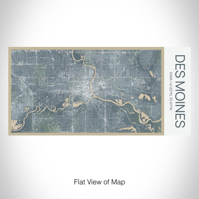Rendered View of Des Moines Iowa Map on 17oz Stainless Steel Insulated Bottle with printed afternoon style map
