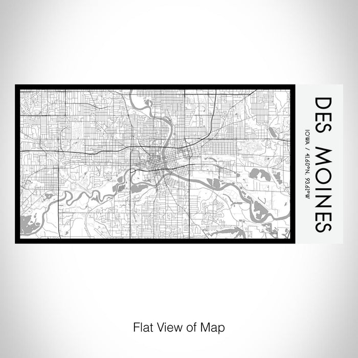 Rendered View of Des Moines Iowa Map on 17oz Stainless Steel Insulated Bottle with printed classic style map