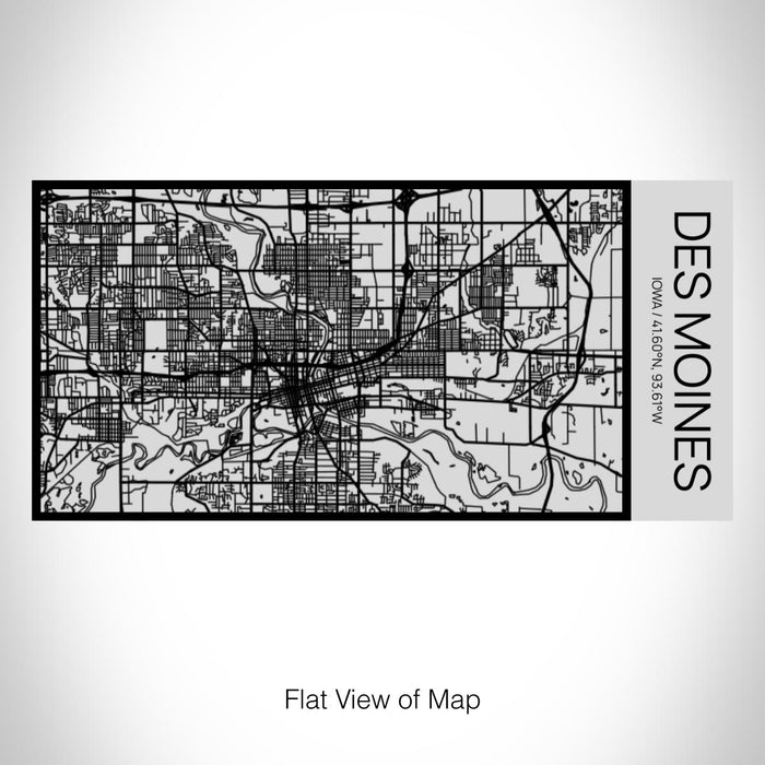 Rendered View of Des Moines Iowa Map on 17oz Stainless Steel Insulated Cola Bottle in Stainless