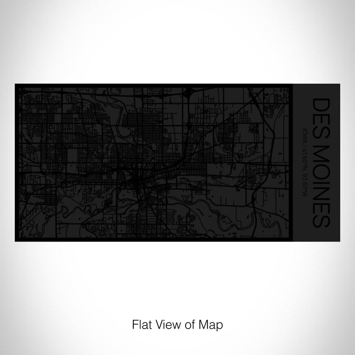 Rendered View of Des Moines Iowa Map on 17oz Stainless Steel Insulated Cola Bottle in Stainless in Matte Black