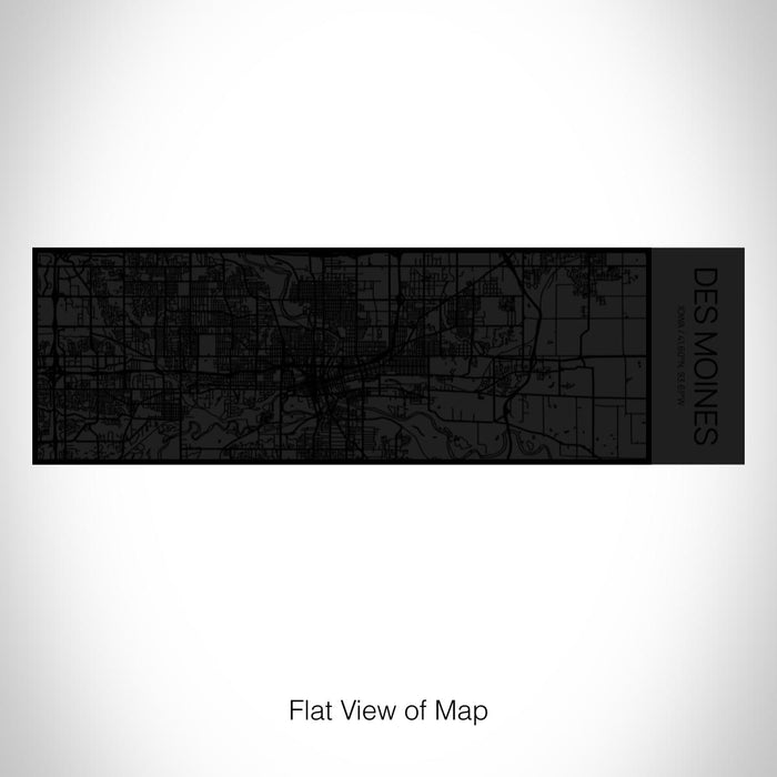 Rendered View of Des Moines Iowa Map on 10oz Stainless Steel Insulated Cup in Matte Black with Sliding Lid