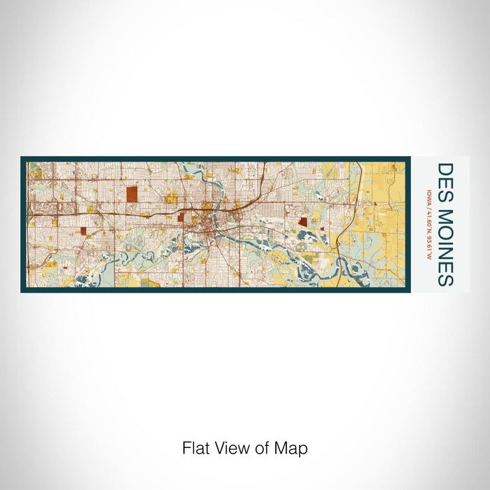 Rendered View of Des Moines Iowa Map on 10oz Stainless Steel Insulated Cup in Woodblock with Sliding Lid