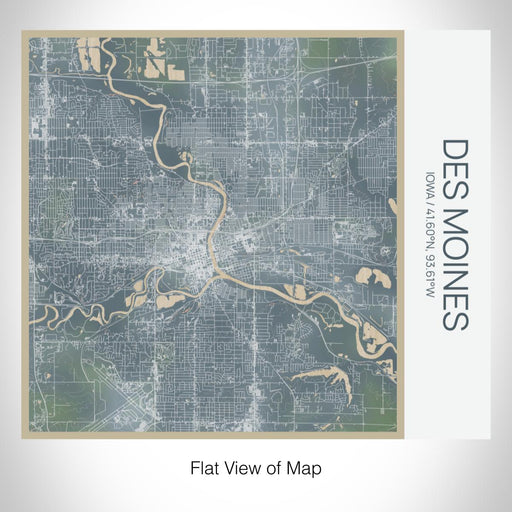 Rendered View of Des Moines Iowa Map on 17oz Stainless Steel Insulated Tumbler in Afternoon Map Style