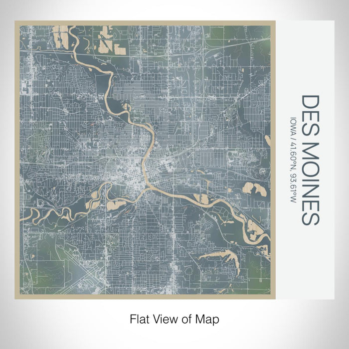 Rendered View of Des Moines Iowa Map on 17oz Stainless Steel Insulated Tumbler in Afternoon Map Style