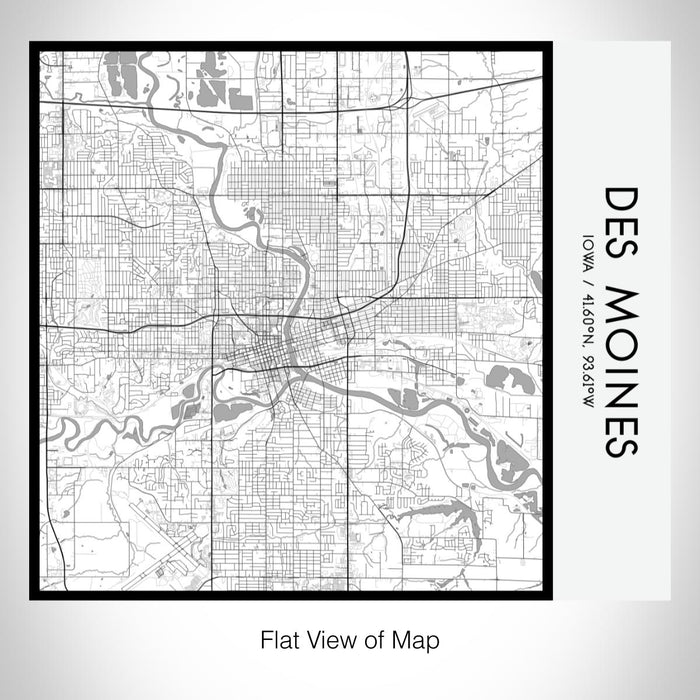 Rendered View of Des Moines Iowa Map on 17oz Stainless Steel Insulated Tumbler in Classic Map Style