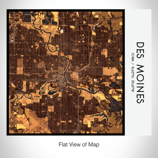 Rendered View of Des Moines Iowa Map on 17oz Stainless Steel Insulated Tumbler in Ember Map Style