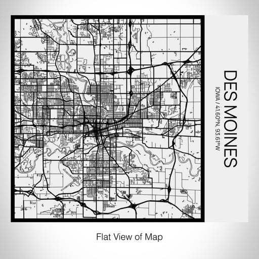 Rendered View of Des Moines Iowa Map on 17oz Stainless Steel Insulated Tumbler in Matte White with Tactile Lines