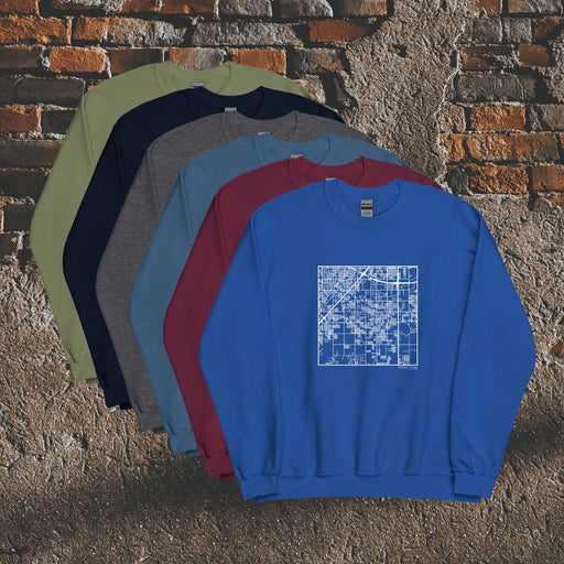 DeSoto Texas  Map Unisex Crewneck Sweaters in Multiple Colors