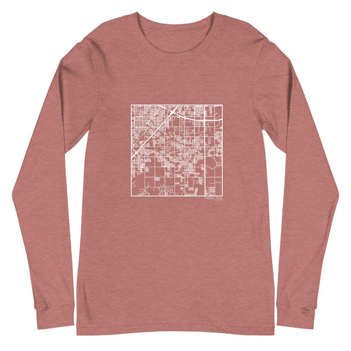DeSoto Texas  Map Unisex Long-Sleeve T-shirt with City inscription in Heather Mauve