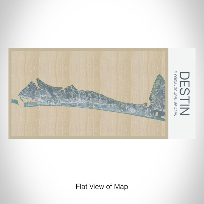 Rendered View of Destin Florida Map on 17oz Stainless Steel Insulated Bottle with printed afternoon style map
