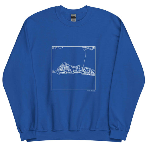 Destin Florida  Map Unisex Crewneck Sweater with City inscription in Royal Blue