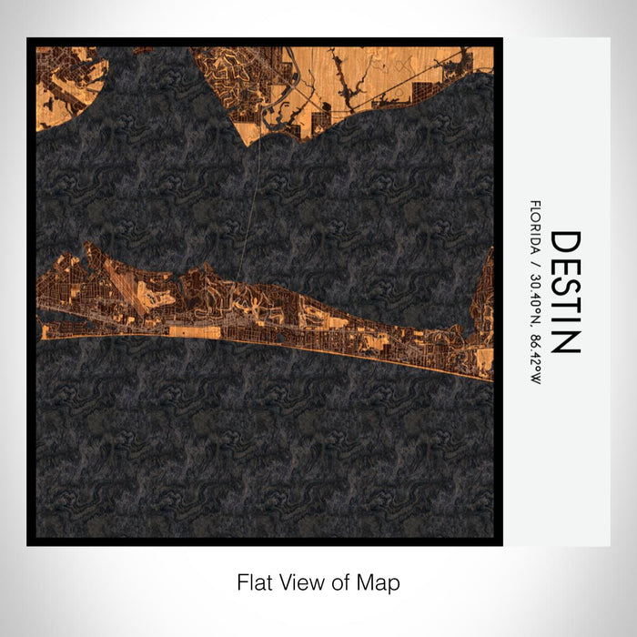 Rendered View of Destin Florida Map on 17oz Stainless Steel Insulated Tumbler in Ember Map Style