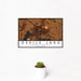 12x18 Devils Lake North Dakota Map Print Landscape Orientation in Ember Style With Small Cactus Plant in White Planter