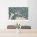 24x36 Devils Lake North Dakota Map Print Lanscape Orientation in Afternoon Style Behind 2 Chairs Table and Potted Plant