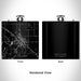 Rendered View of Devils Lake North Dakota Map Engraving on 6oz Stainless Steel Flask in Black