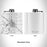 Rendered View of Devils Lake North Dakota Map Engraving on 6oz Stainless Steel Flask in White