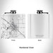 Rendered View of Devils Lake North Dakota Map Engraving on 6oz Stainless Steel Flask in White