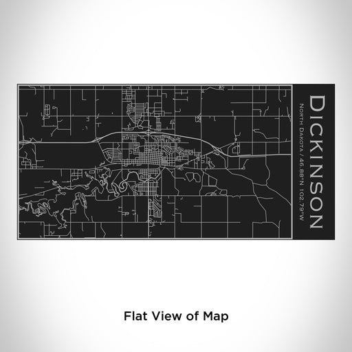 Rendered View of Dickinson North Dakota Map Engraving on 17oz Stainless Steel Insulated Cola Bottle in Black