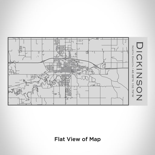 Rendered View of Dickinson North Dakota Map Engraving on 17oz Stainless Steel Insulated Cola Bottle