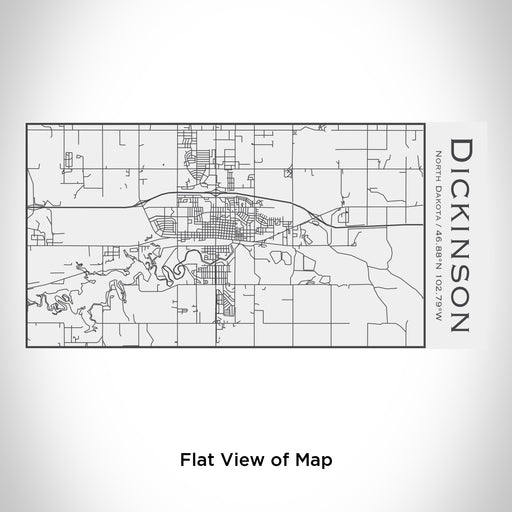 Rendered View of Dickinson North Dakota Map Engraving on 17oz Stainless Steel Insulated Cola Bottle in White