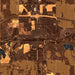 Dickinson North Dakota Map Print in Ember Style Zoomed In Close Up Showing Details