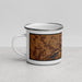 Left View Custom Dickinson North Dakota Map Enamel Mug in Ember