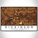 Dickinson North Dakota Map Print Landscape Orientation in Ember Style With Shaded Background