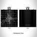 Rendered View of Dickinson North Dakota Map Engraving on 6oz Stainless Steel Flask in Black