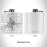 Rendered View of Dickinson North Dakota Map Engraving on 6oz Stainless Steel Flask in White