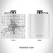 Rendered View of Dickinson North Dakota Map Engraving on 6oz Stainless Steel Flask in White