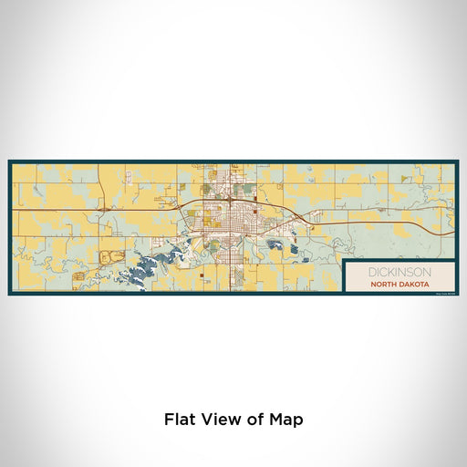 Flat View of Map Custom Dickinson North Dakota Map Enamel Mug in Woodblock