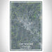 Dickson Tennessee Map Print Portrait Orientation in Afternoon Style With Shaded Background