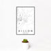 12x18 Dillon Montana Map Print Portrait Orientation in Classic Style With Small Cactus Plant in White Planter
